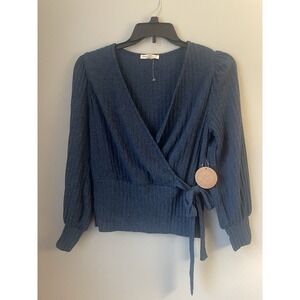 Parallel  Skies Women's Top Blouse Size XL Side Tie Flattering Fit NWT‎